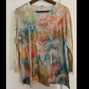 Reba Multicolored Rhinestone Top